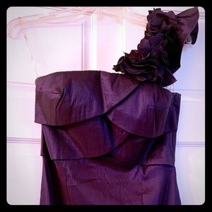 Purple one shoulder dress